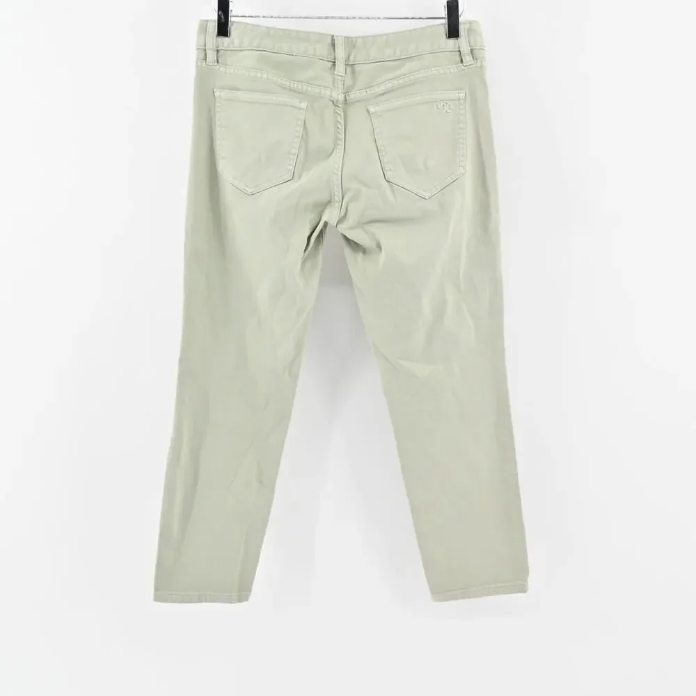 Tory‎ Burch Jeans Womens Size 28 Alexa Cropped Skinny Leg Green Mid Rise Denim
